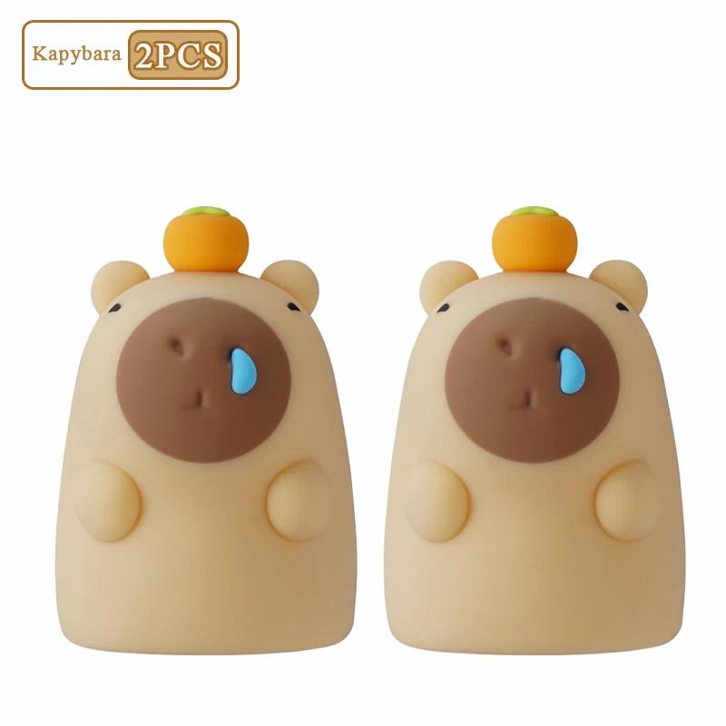1-4PCS Kapybara Pat Night Light Cute Soft Silicone Lamp Rechargeable Bedroom Bedside Decorative Light for Kids Christmas Gift