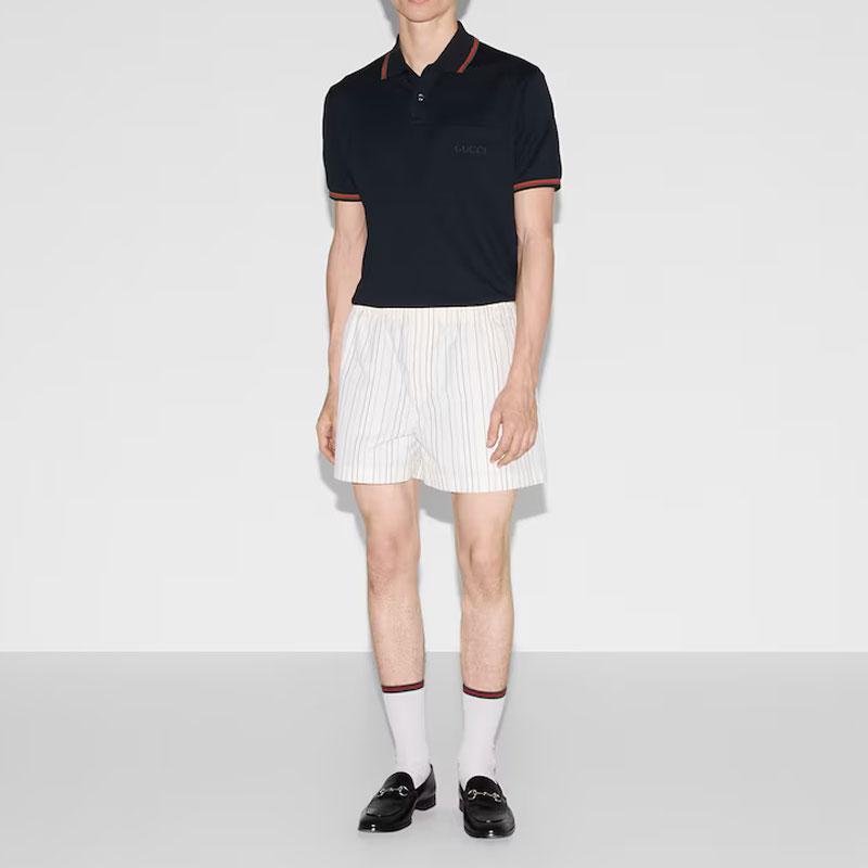Gucci Logo Embroidered Short Sleeve Polo Shirt 795174-XJG5C-4330