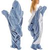 Flanell Erwachsener Hai Kapuzen-Schlafsack Einteiler Pyjama - Cartoon Fisch Design