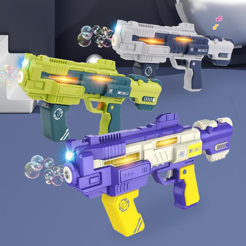 Electric Bubble Gun with Light and Sound Automatic Bubble Machine  Automatic Soap Blower  Summer Outdoor Game Toy Kids Gift