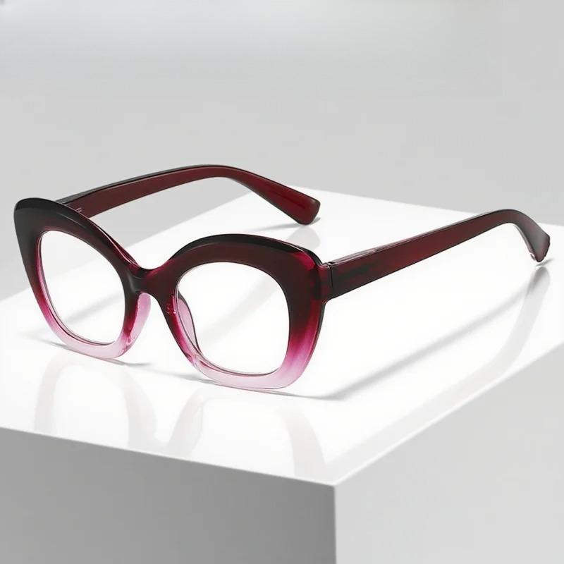 Cat Eye Anti Blue Light Presbyopia Glasses Ultra Light Oversized Frame Reading Eyewear Men Women Luxury Far Sight Eyeglasses
