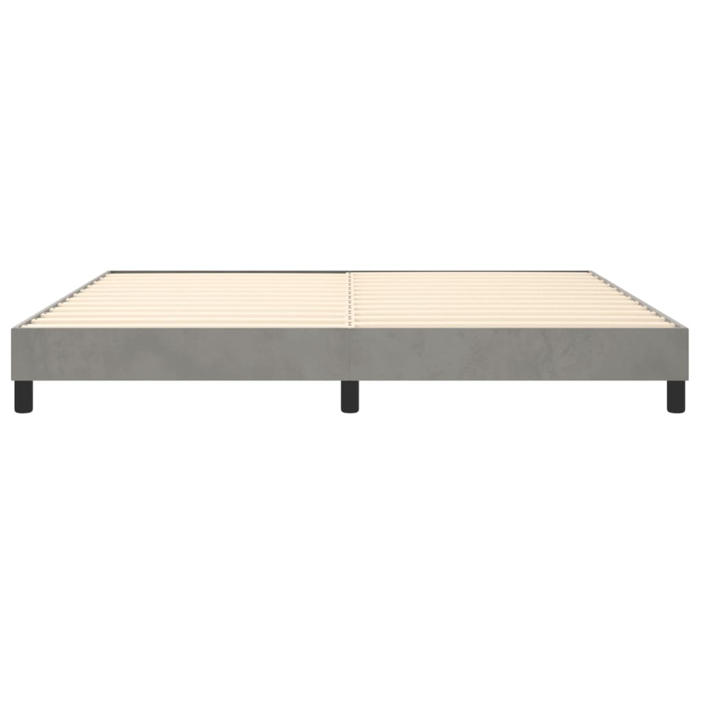 Box Spring Bed Frame Light Grey 200x200 cm Velvet