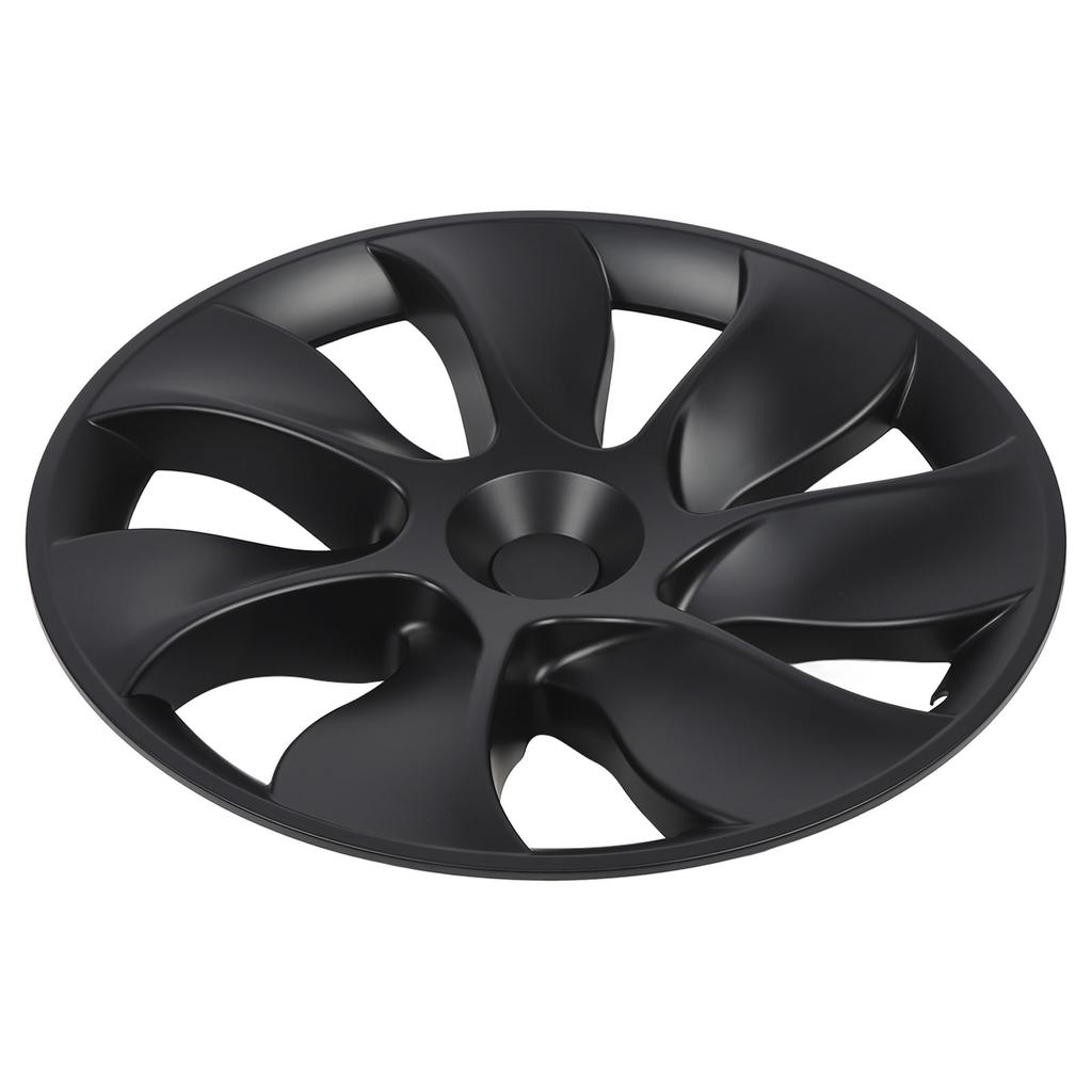 4PCS 19in Wheel Hub Cap Whirlwind Style Sporty Wheel Rim Cover Replacement For Tesla Model Y 2020 To 2023 Matte Black