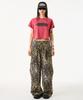 UNKNOWN PLANET Leopard Wide Cargo Pants Brown