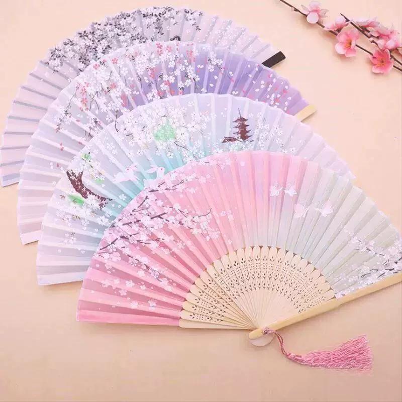 Folding Fan with Traditional Chinese Style for Opera, Chinese Style Hanfu, Women's Qipao, Dance, Children, Students, Summer Portable