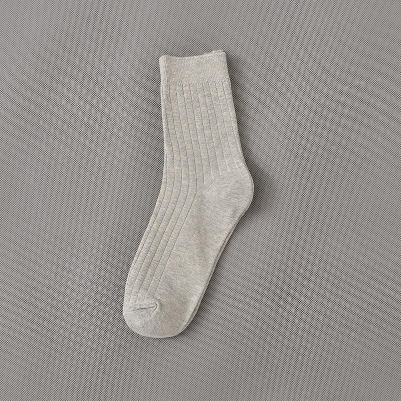 Men's Autumn and Winter Commercial Solid Color Cotton Tube Socks