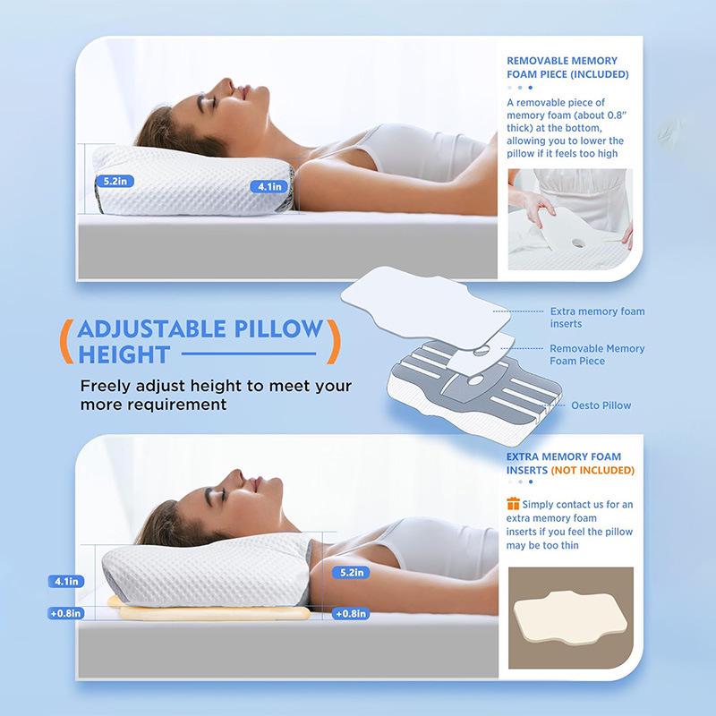 Almohada de Espuma Viscoelástica Estilo Nuevo Cuerno de Vaca - Rebote Lento Diseño de Presión Cero