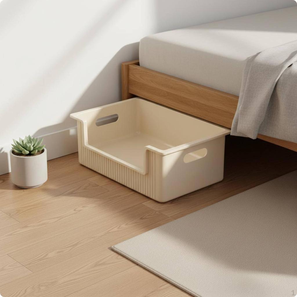 2 Stück Rollbarer Unterbett-Organizer mit Rädern Schubladenbehälter Leicht zu bewegen Unterbett Kleidung