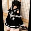 Sivrusn Gothic Lolita Mori Mini Süßes Cosplay Lolita Kleid mit und Harajuku Süßes Halloween Kulturelles Schulgröße M Kleid, Mädchen, Kleid, Gothic-Stil