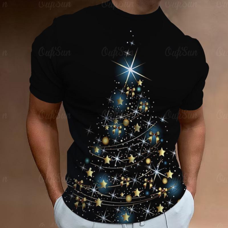 Christmas T-Shirts For Men 3d Santa Claus Printed Street Designer Short Sleeved Loose Oversized T Shirts Fashion New Tops Tees