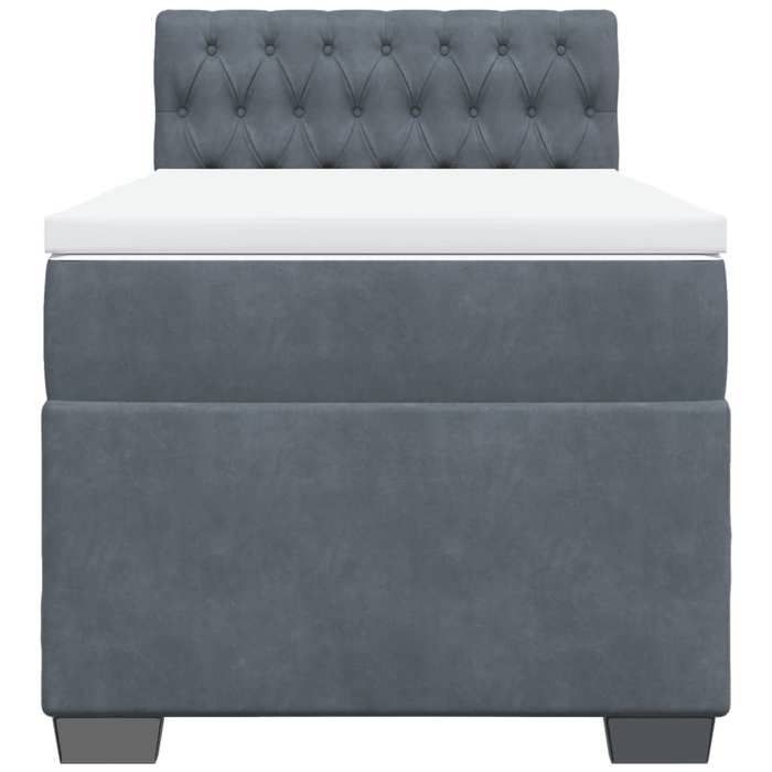 Maison Exclusive - Sommier à lattes de lit et matelas Gris foncé 90x200 cm Velours