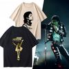 T-shirt Unisex Estiva MJ Michael Jackson Stampata Cotone Neutra Girocollo Manica Corta Moda Unisex e Donna Hip Hop Regalo per Fan
