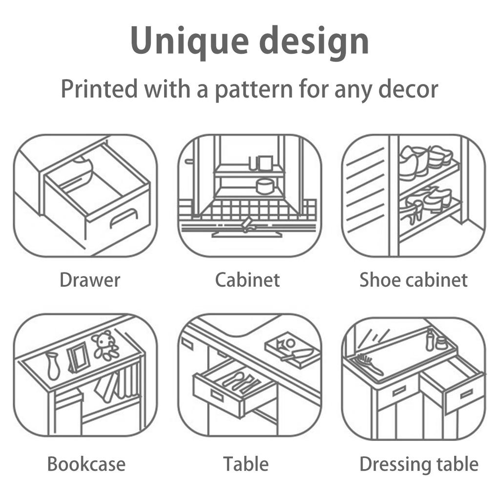 Drawer Liners EVA Anti-slip Kitchen Shelf Liner Drawer Mat Tableware Mat Cabinet Liner for Kitchen Shelves Drawer Table Mat