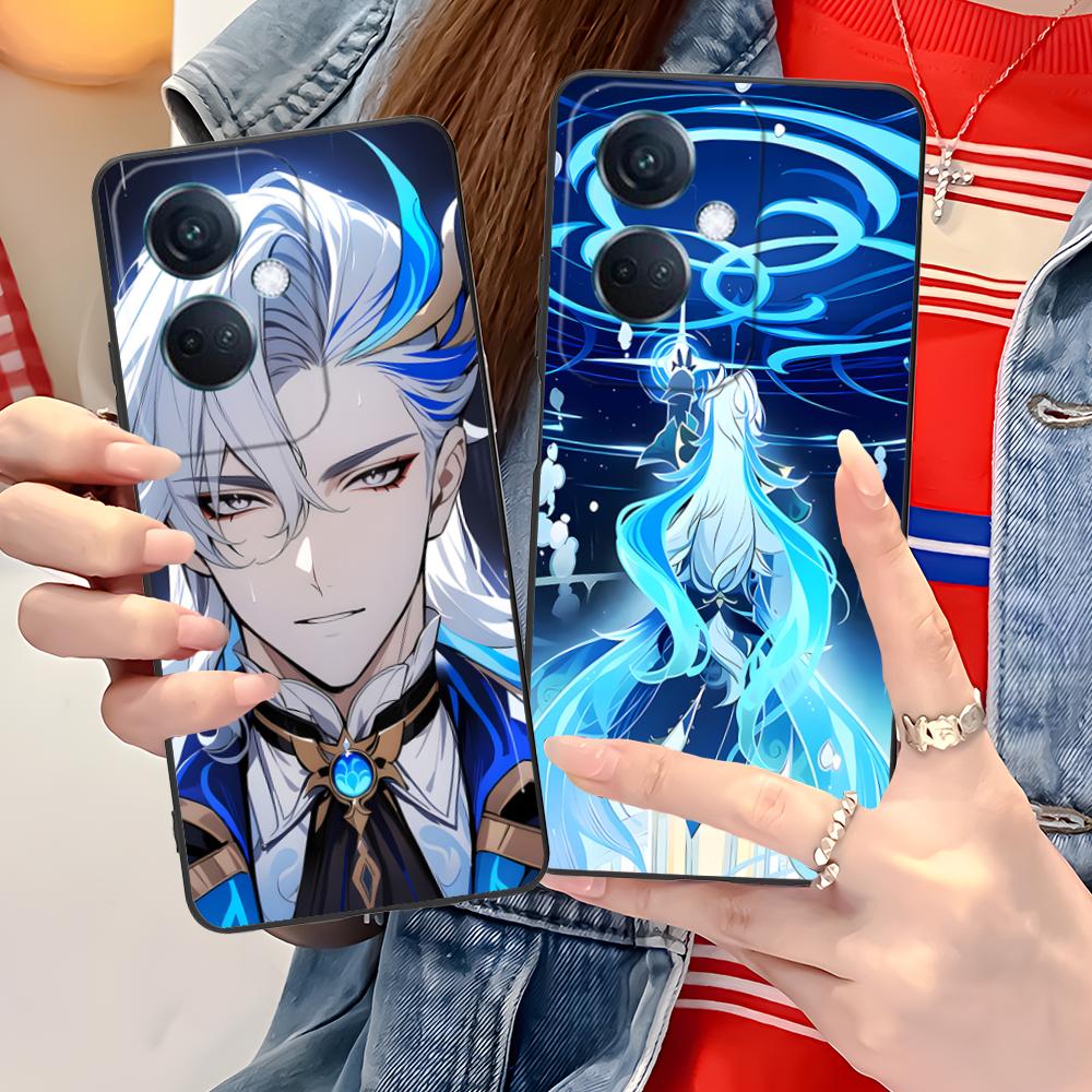 Game GI Neuvillette Matte TPU Mobile Phone Case for OPPO Reno 14 13 12 11 10 9 8 7 6 5 F T Pro 5G Colorful Printing Cover