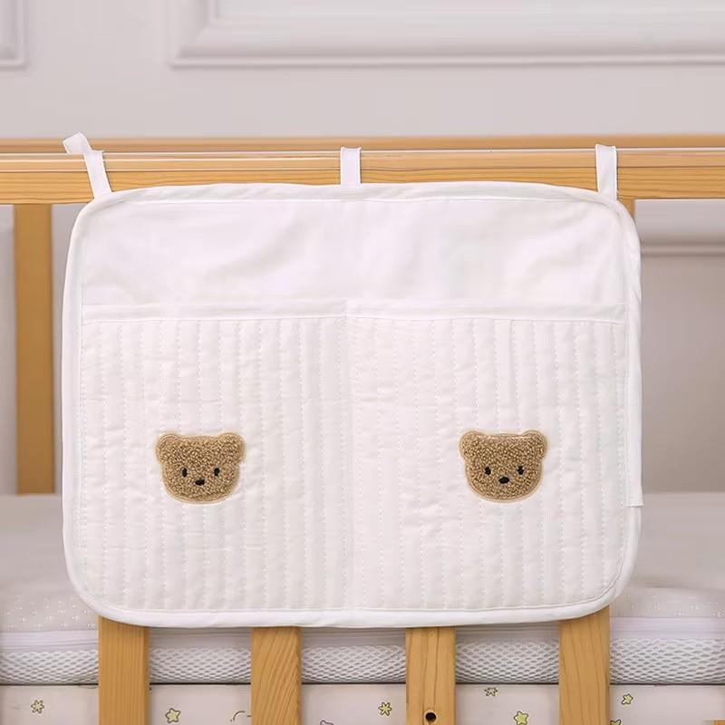 Baby Storage Bag Carts Storage Bag Diaper Breast Bottle Toy Crib Hanging Bags Multi-Function Portable Strap Pattern Storage Bag