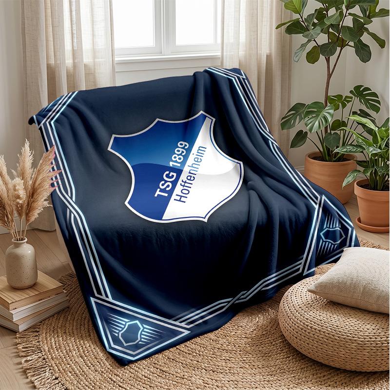 TSG Hoffenheim FC Weiche Flanell-Fleece-Decke Leicht Gemütlich Warm Überwurfdecke für Sofa Bett Heimdekoration