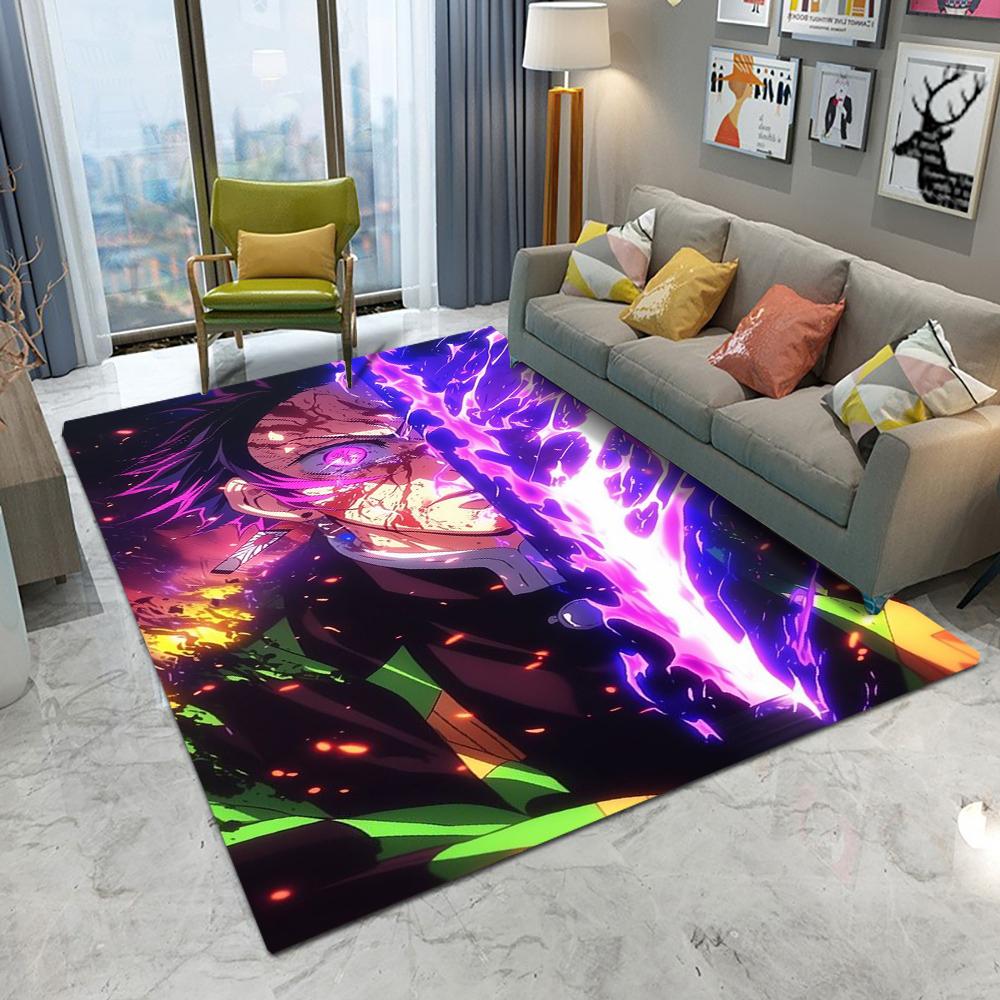  Demon Slayer Blade Carpet Hashibira Inosuke Cartoon Living Room Bedroom Sofa Balcony Entrance Rug Non-slip Mat Home Decor
