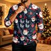 Men's Christmas Long Sleeve Shirt with Printed Design
