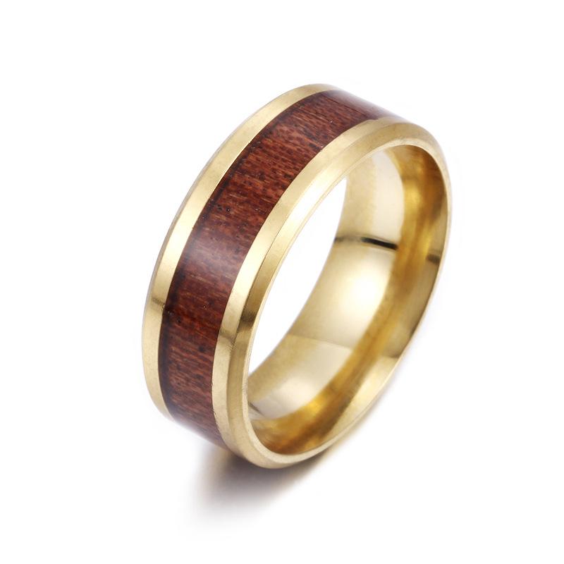 European & American-Style Teak Titanium Wedding Rings