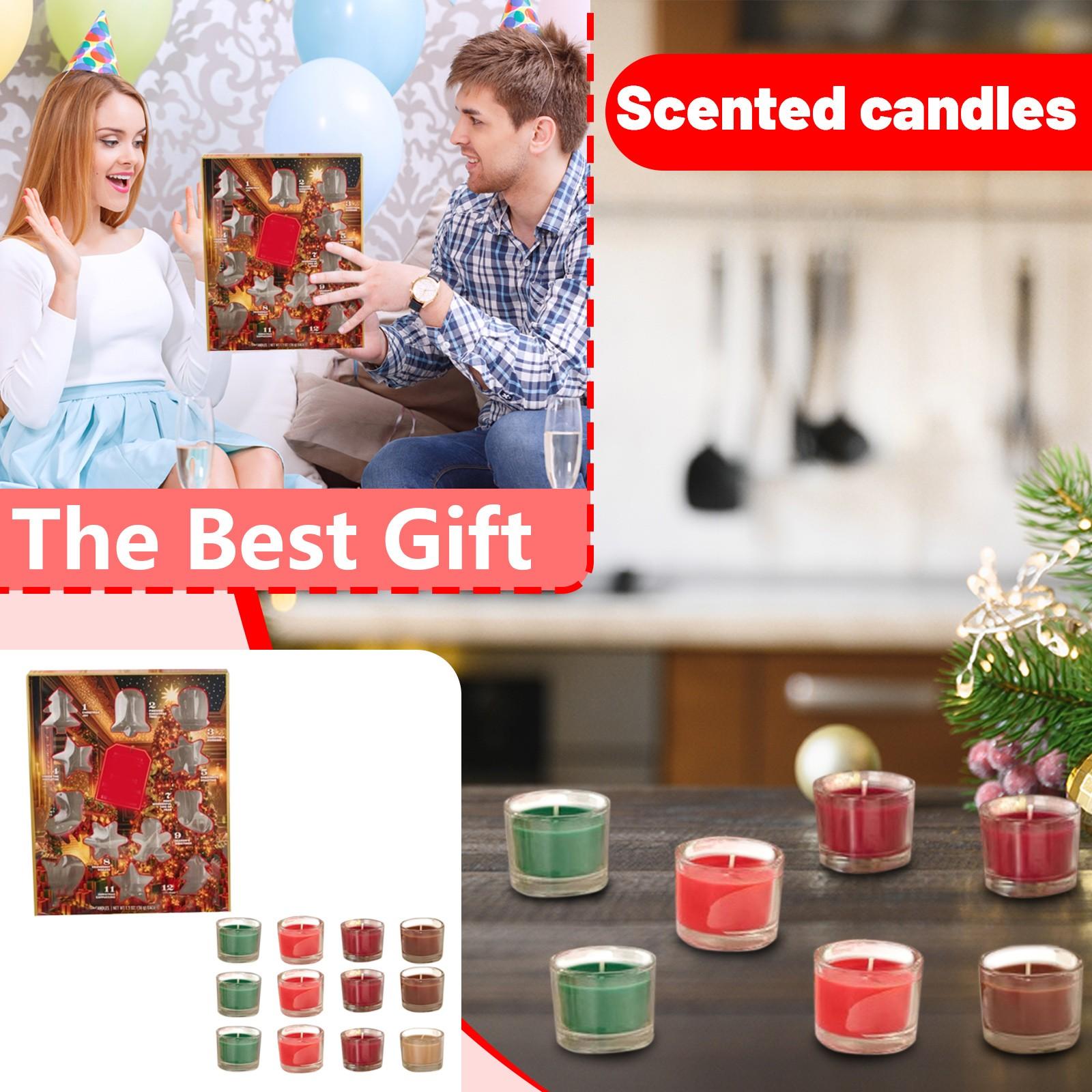 

12 дней Рождественского Адвента, Праздничный календарь, Свечи, Ароматические свечи. One Size красный