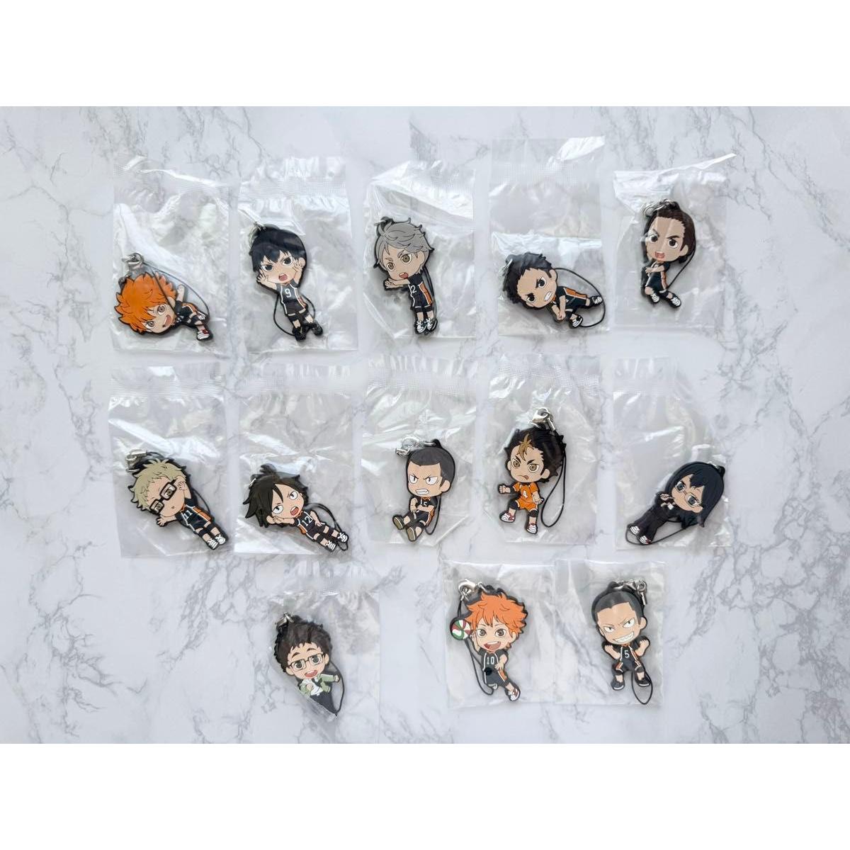 Used Haikyu!! Lottery Karasuno Rubber Strap Rubber Bust Hinata Kageyama Tsukishima Nishitani