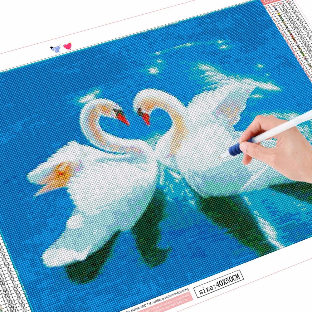 Diy Diamond Painting Lovers Swans Pictures Of Rhinestones Diamond Embroidery Cross Stitch Animal Mosaic Sale Home Decor