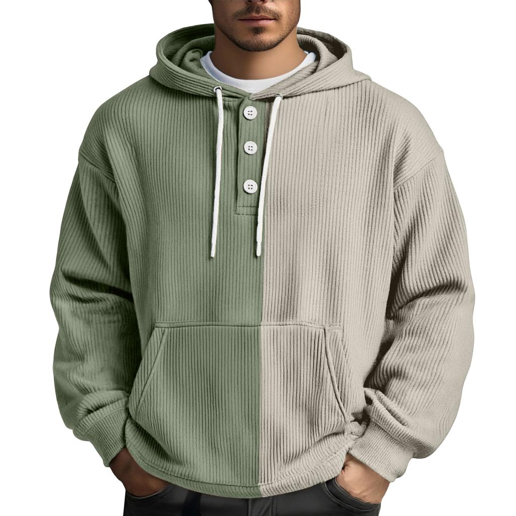 Men's  Leisure  Loose  Three  Clicks  Color  Clashing  Hooded  Hood  Hoodie