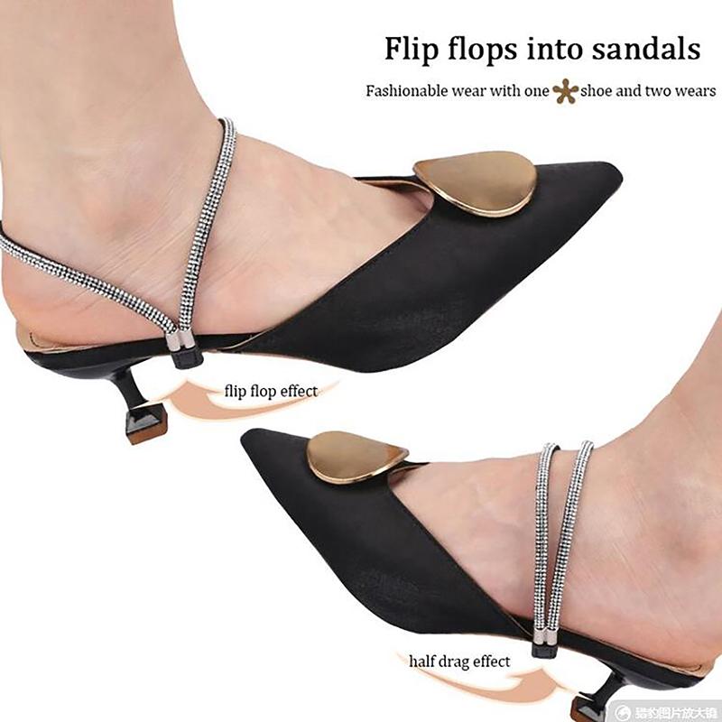 1 Pair Women Shoeslaces For High Heels Shoes Decoration Buckle Lazy Shoelaces Elastic Band Anti Falling Heel Non-Slip Belt Strap