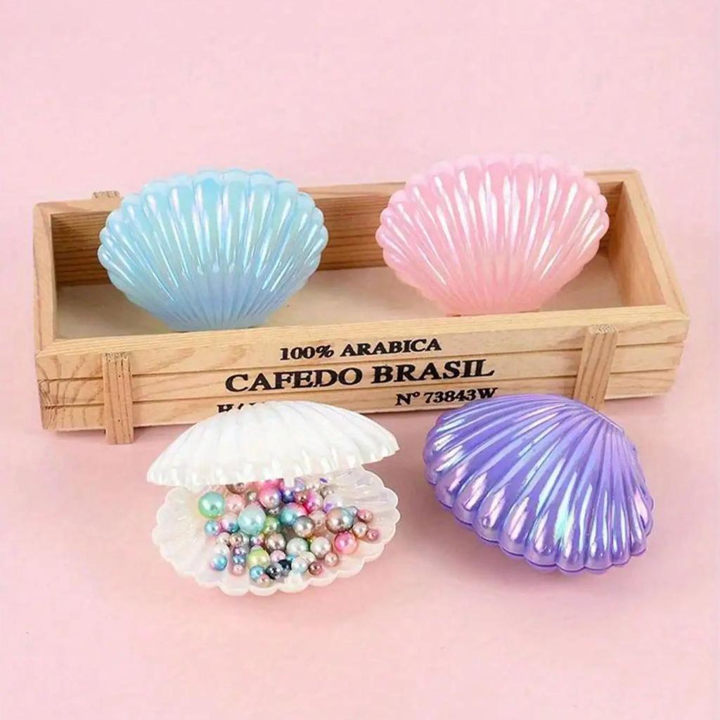 4/8PCS Colorful Shell Present Boxes Mini Jewelry Storage Designed For Wedding Birth Date Celebration Favors Mermaid Theme Decor