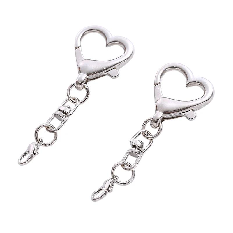 Unique Alloy Heart Keyring Pendant Heart Shaped Clasp For DIY Projects