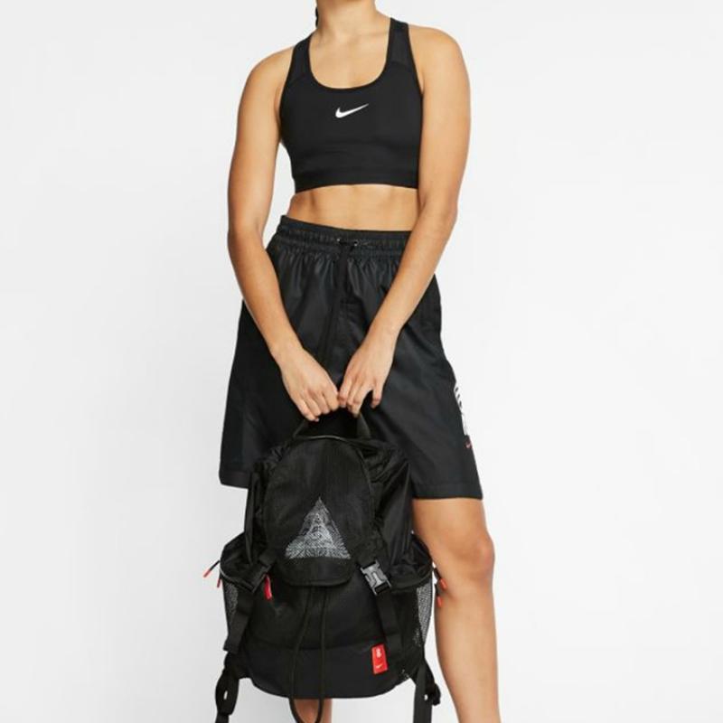 Nike Polyester Backpack Regular Unisex Black/Chili Red Lightweight Casual CU3939-010