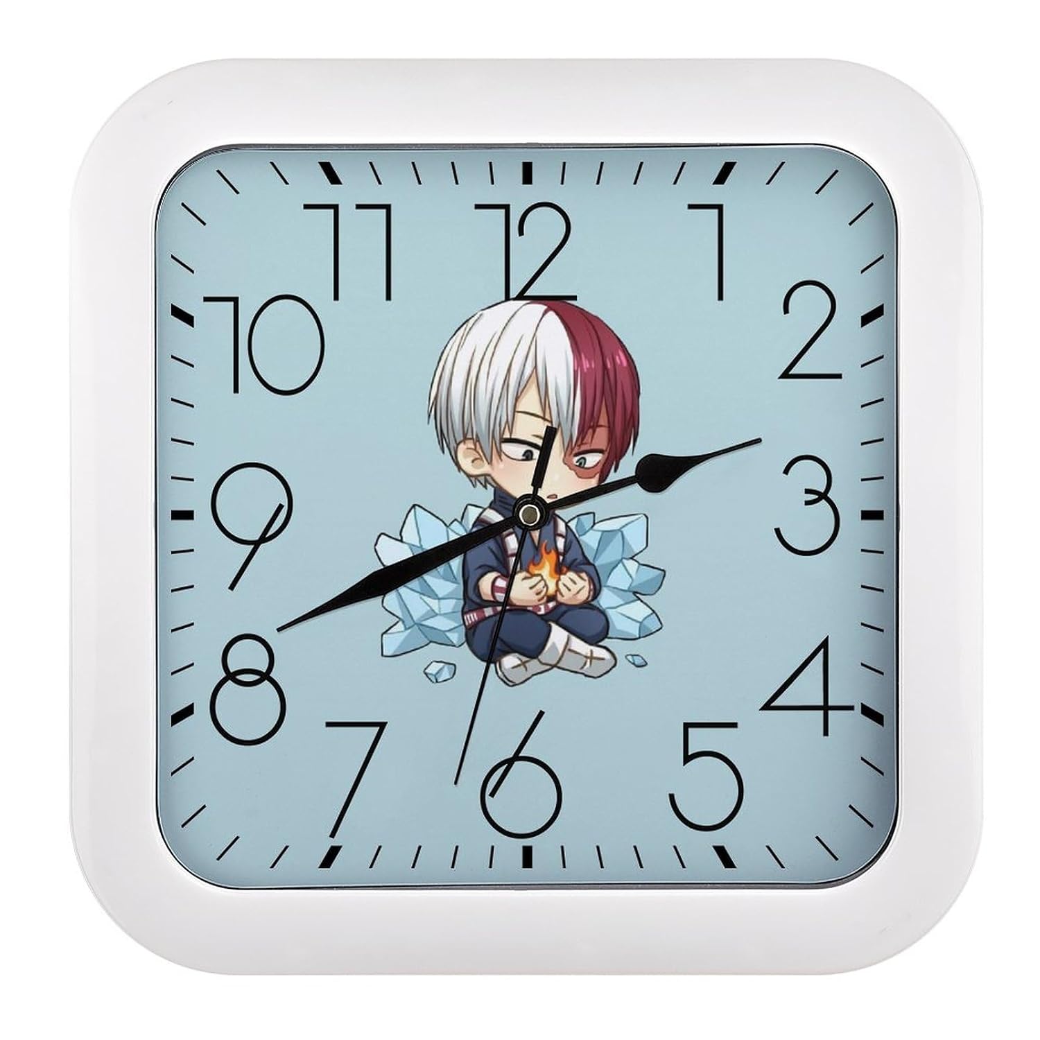 Hero Academia wall clock silent continuous second hand hanging white stylish Nordic radio wave