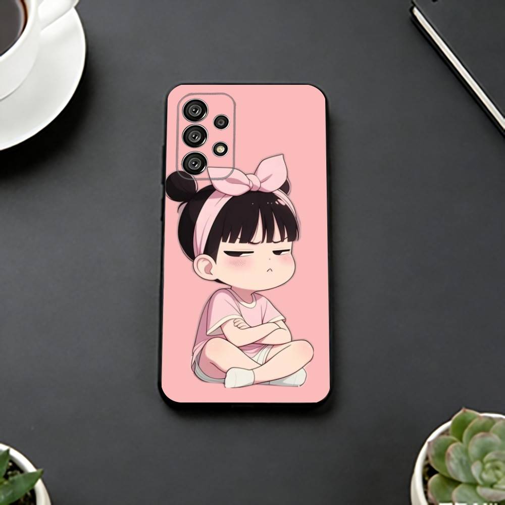 Cute Angry L-Little Girl Phone Case For Samsung S25,S24,S21,S22,S23,S30,Ultra,S20,Plus,Fe,Soft Silicone Black Cover