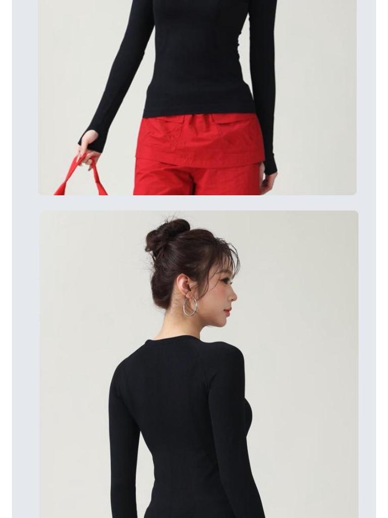 Women's Yoga Slim Fit Quick Dry Long Sleeve T-Shirt - Comfortable Round Neck Fitness & Pilates Wear