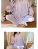 Class A Antibacterial Cotton Maternity Pajamas - Long Sleeve Postpartum & Nursing Set for Spring/Autumn