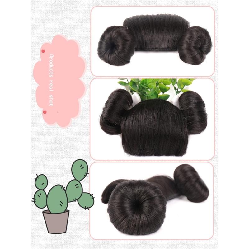 Bun Headbands Infants Wig Bangs Chignons Hairpiece 1-4T Girls Boy Headwear Lovely Buns Hairband Decors