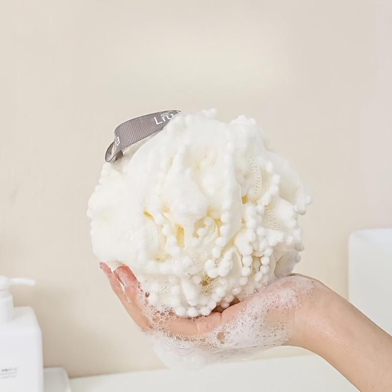 Fluffy Bathball Foam Soft Bath Scrub Ball Hangable Comfortable Bath Shower Tool Bathroom Accessories