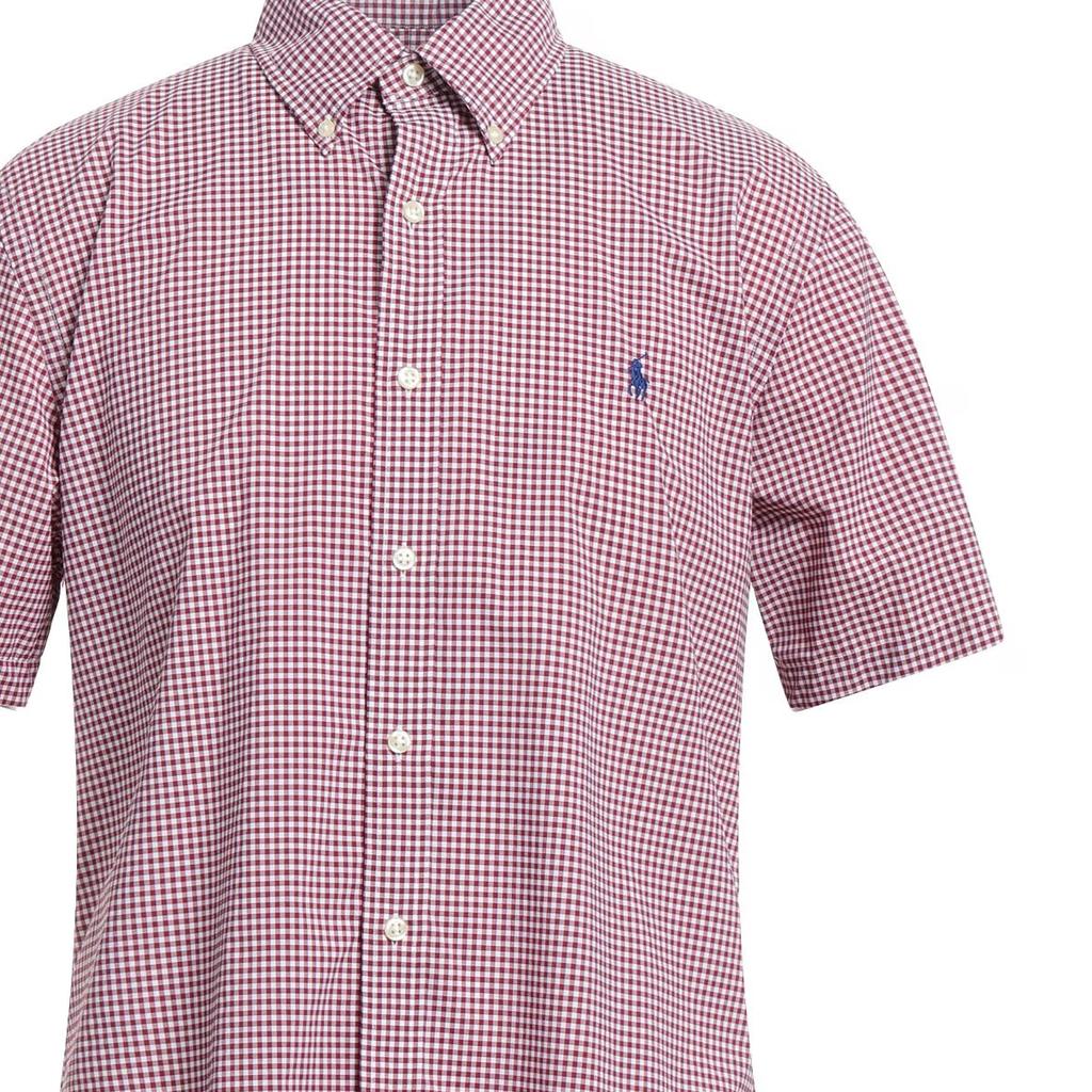 Polo Ralph Lauren SS25 Camicia a Maniche Corte a Quadretti Fini Ricamo Logo Cavallino Piccolo Uomo camicie 710764395-001
