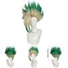 Dr Stone Ishigami Senkuu Cosplay Wig With Green Fade Short Hair For Costume Enthusiasts And Scene Use