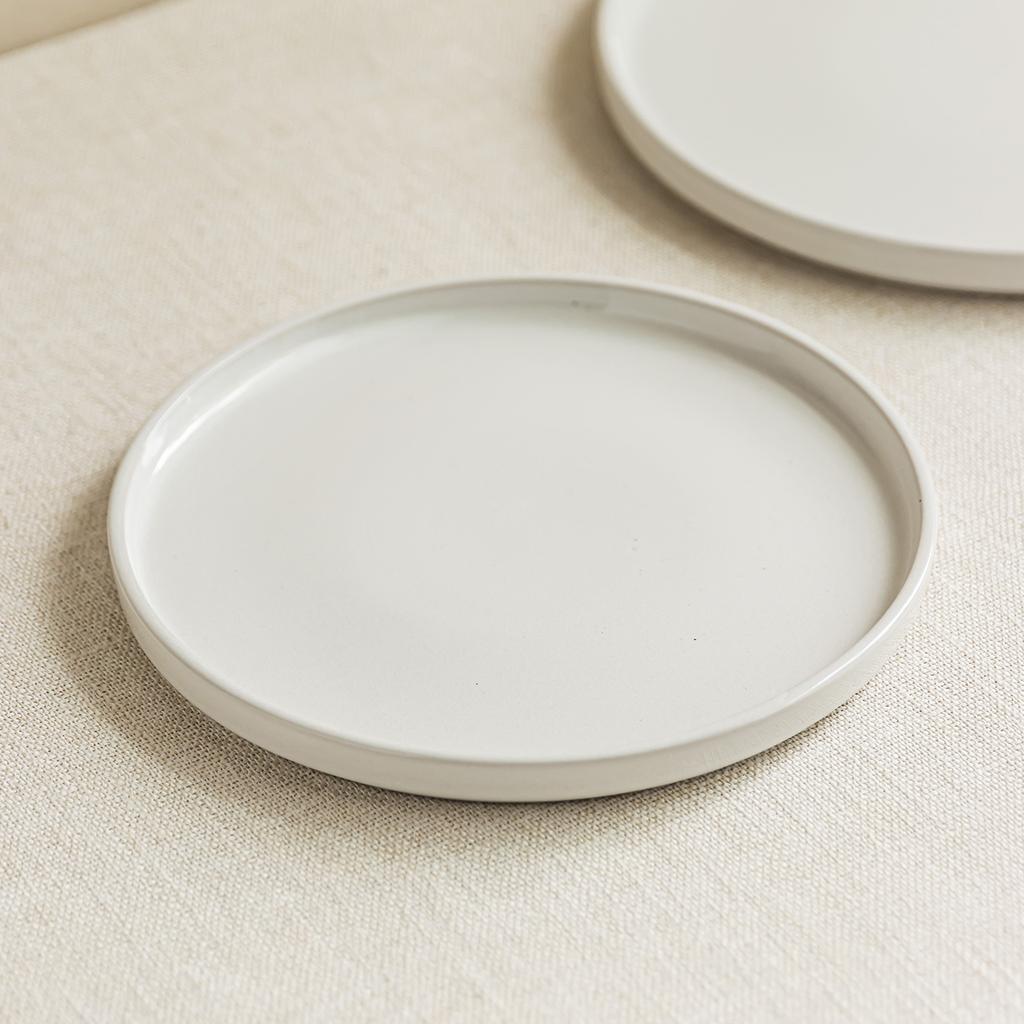 Large White Plate Simple Solid Color Ceramic Plate Household Vegetable Plate Round Plate Dining Plate Restaurant Plate Steak Plate