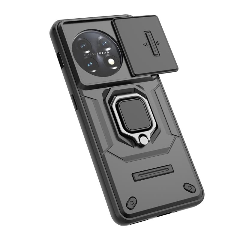 For One Plus 11 5G Case Slide Camera Protect Phone Case For OnePlus 11 OnePlus11 5g 6.7inch Magnetic Ring Stand Armor Back Cover