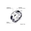 8MM Edelstahl Herrenring Kohlefaser Modeschmuck Trendige Accessoires