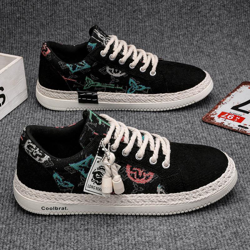 

2024 летние парусиновые туфли, дышащие и универсальные, для спорта и отдыха, сноуборд-туфли, мягкая подошва, старые пекинские тканевые туфли, рабочая мужская обувь 41 чёрный