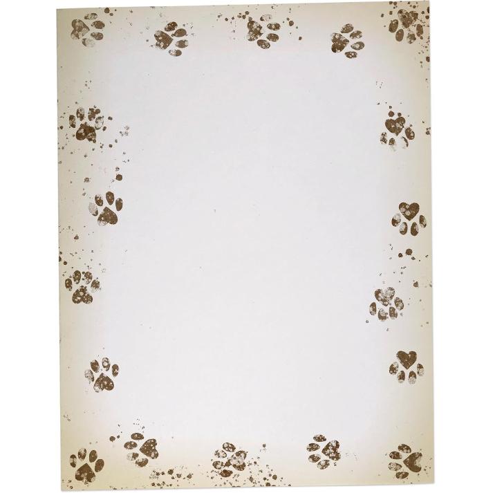 Канцелярская бумага с отпечатками лап - 60 листов - Отлично подходит для приглашений на вечеринку, грумеров, ветеринаров, заводчиков