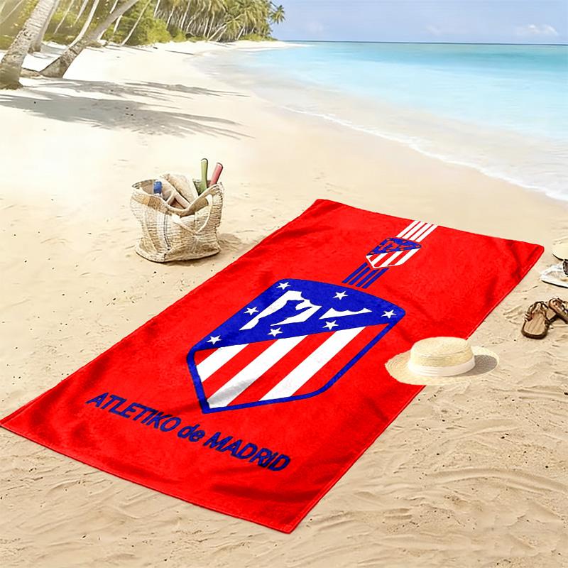 Atletico Madrid Logo Print Beach Towel, Large Soft Quick Dry Towel for Beach Camping Swimming