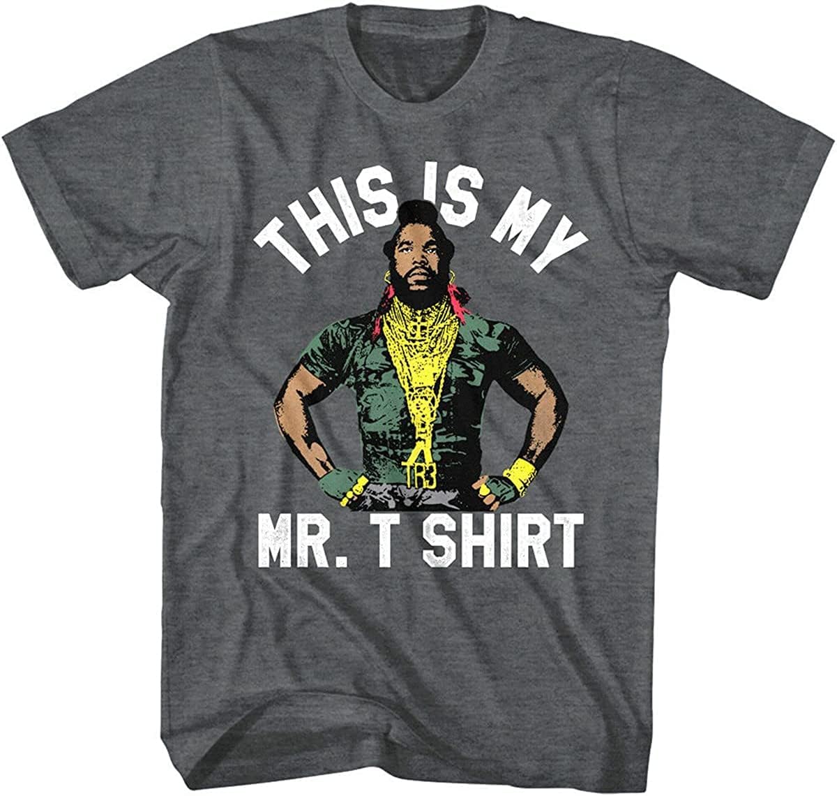 A-Team Mr T Funny Men s T Shirt BA Baracas A-Team Bling Chains Camo Charcoal Darkgrey XL темно-серого