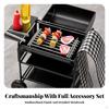 Miniature Black Metal Barbecue Grill Model Compact 1/12 Scale Set Realistic for