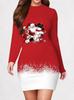 Women's Long Sleeved Tight Fitting Dress, 3D Christmas Party Mini Dress Vestidos De Mujer