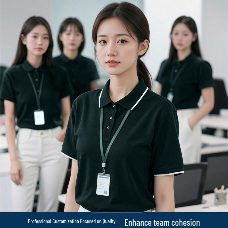 Custom Embroidered Ice Silk Polo Shirt for Company Employees and Exhibitions (Short-Sleeve) S