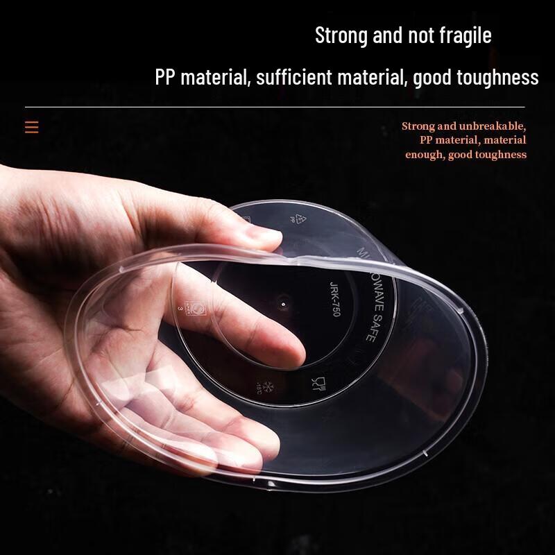JINGRX Disposable Round Transparent Takeout Containers with Lids